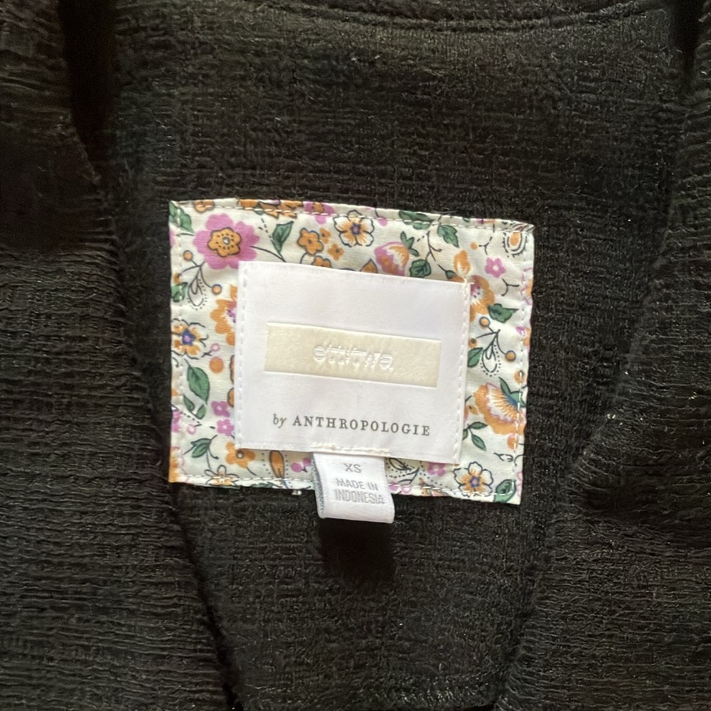 Anthropologie black seamed button front vest. Worn once. Excellent condition - Picture 2 of 7